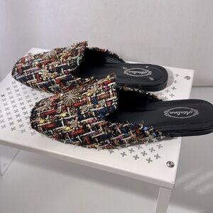 Catalina Embellished Women's Mules Size 8.5 Slip On Rhinestones Accents Slides